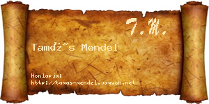 Tamás Mendel névjegykártya